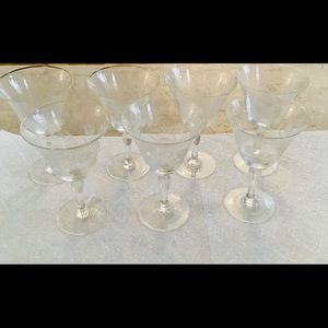Vintage floral cordial crystal glasses - set of 7